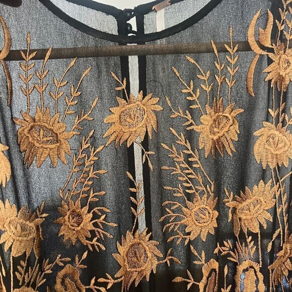 Free People FP Garden Of Bloom Mini Dress XS Sheer Whimsigoth Fairy Grunge - Picture 5 of 9